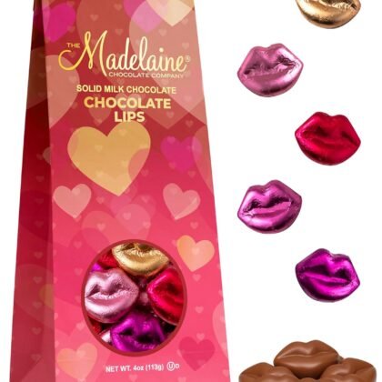 Madelaine Milk Chocolate Lips Candy - Individually Wrapped Valentine’s Day Chocolate Treats - Valentines Candy for Kids Classroom, Gifts for Him & Her, 4 Oz