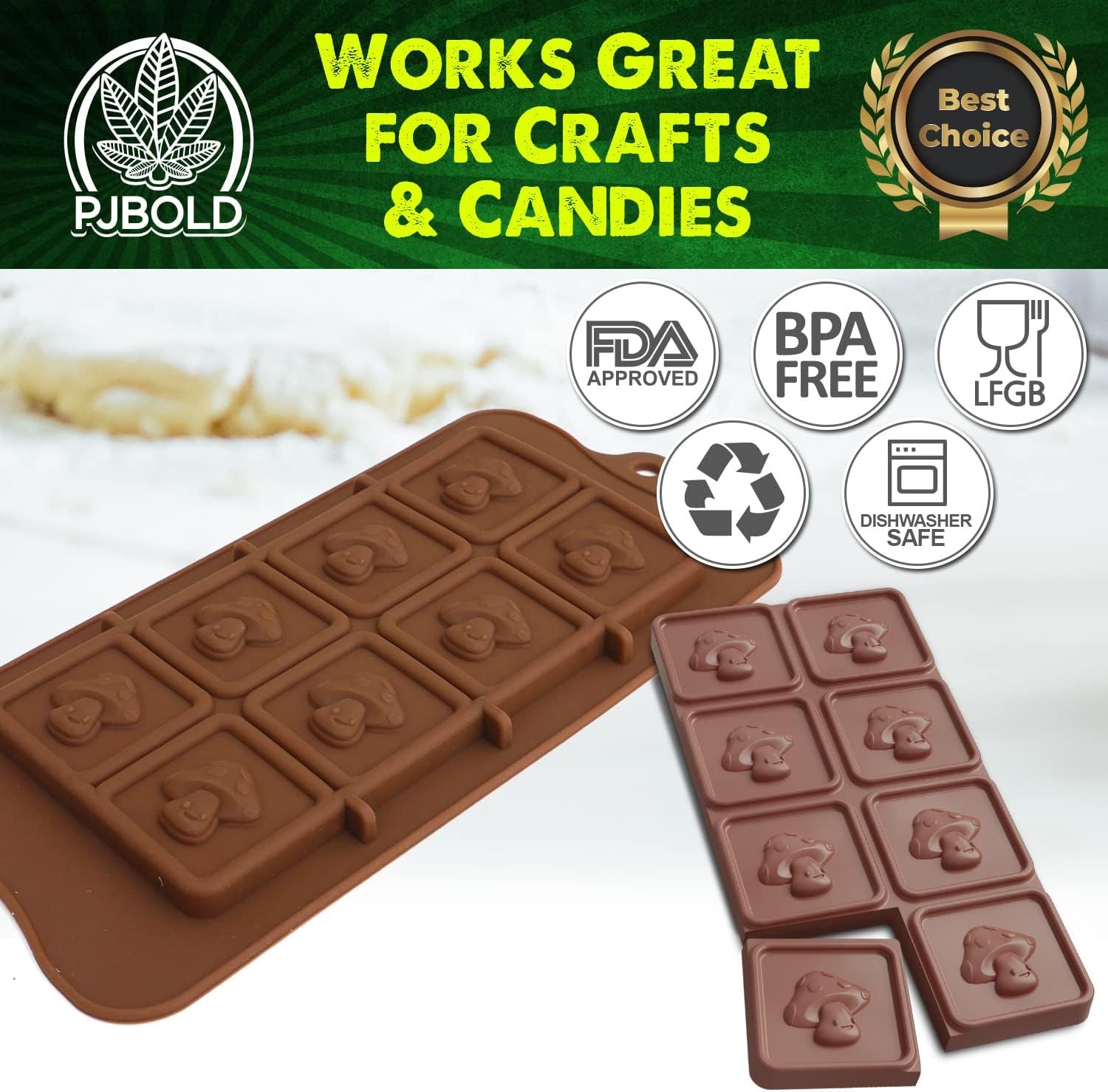 Mushroom Candy Bar Silicone Mold - Image 4