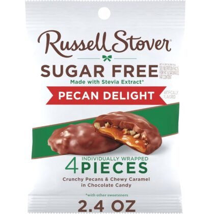 RUSSELL STOVER Sugar Free Pecan Delight Chocolate Candy, 2.4 oz. bag (Pack of 10)