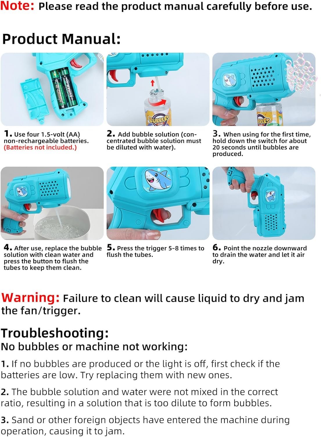 Bubble Guns with Bubble Solution- 3 Pack, Bubbles Gun, Blaster, Blower, Maker, Machine for Boys Girls, Birthday Gifts for Ages 3 4 5 6 7 8 Year Old Kid, Outdoor Toys for Toddlers, Party, Wedding - Image 9