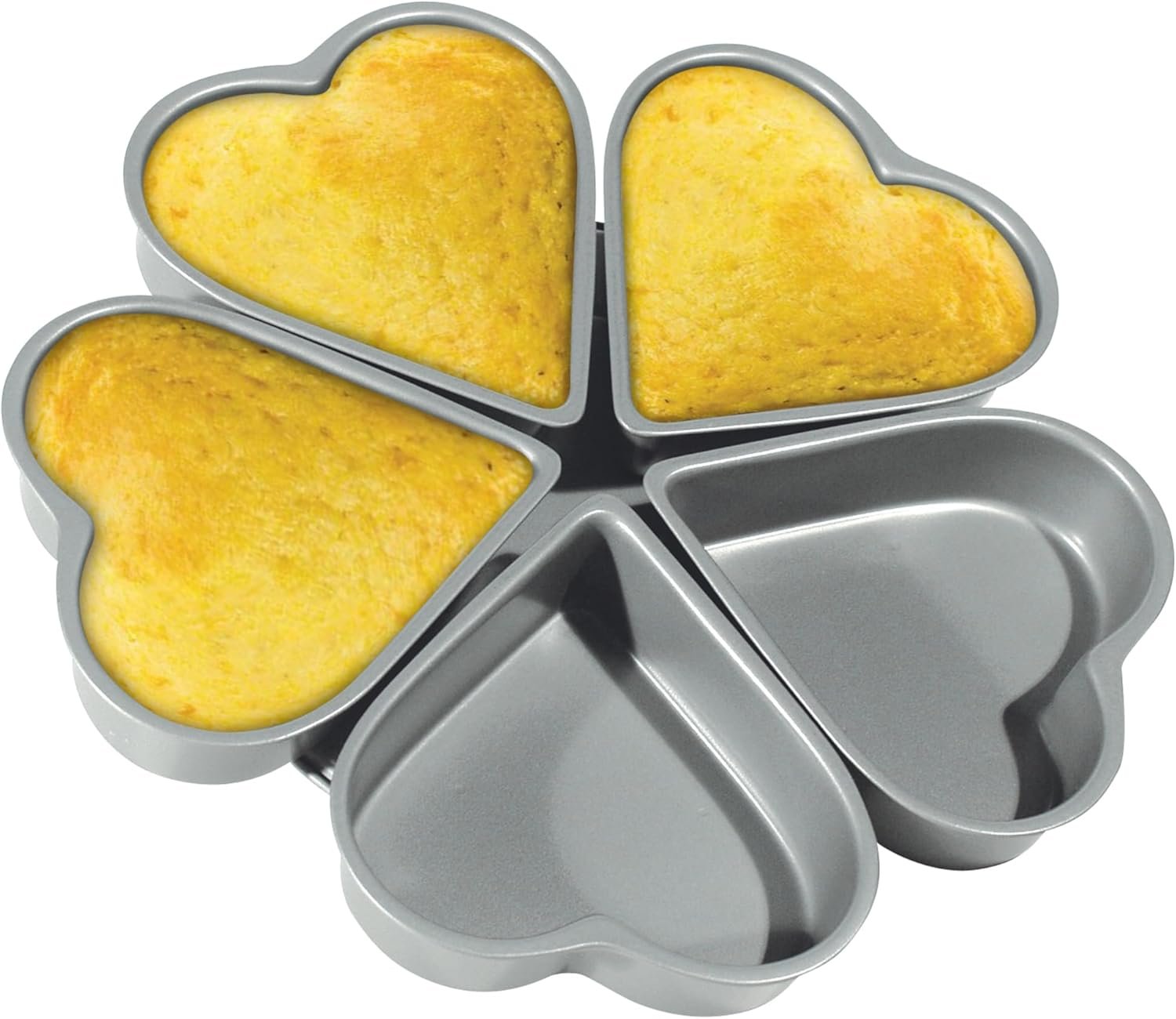 Fox Run Linked Heart Cake Pan, 4-Inch, Preferred Non-Stick