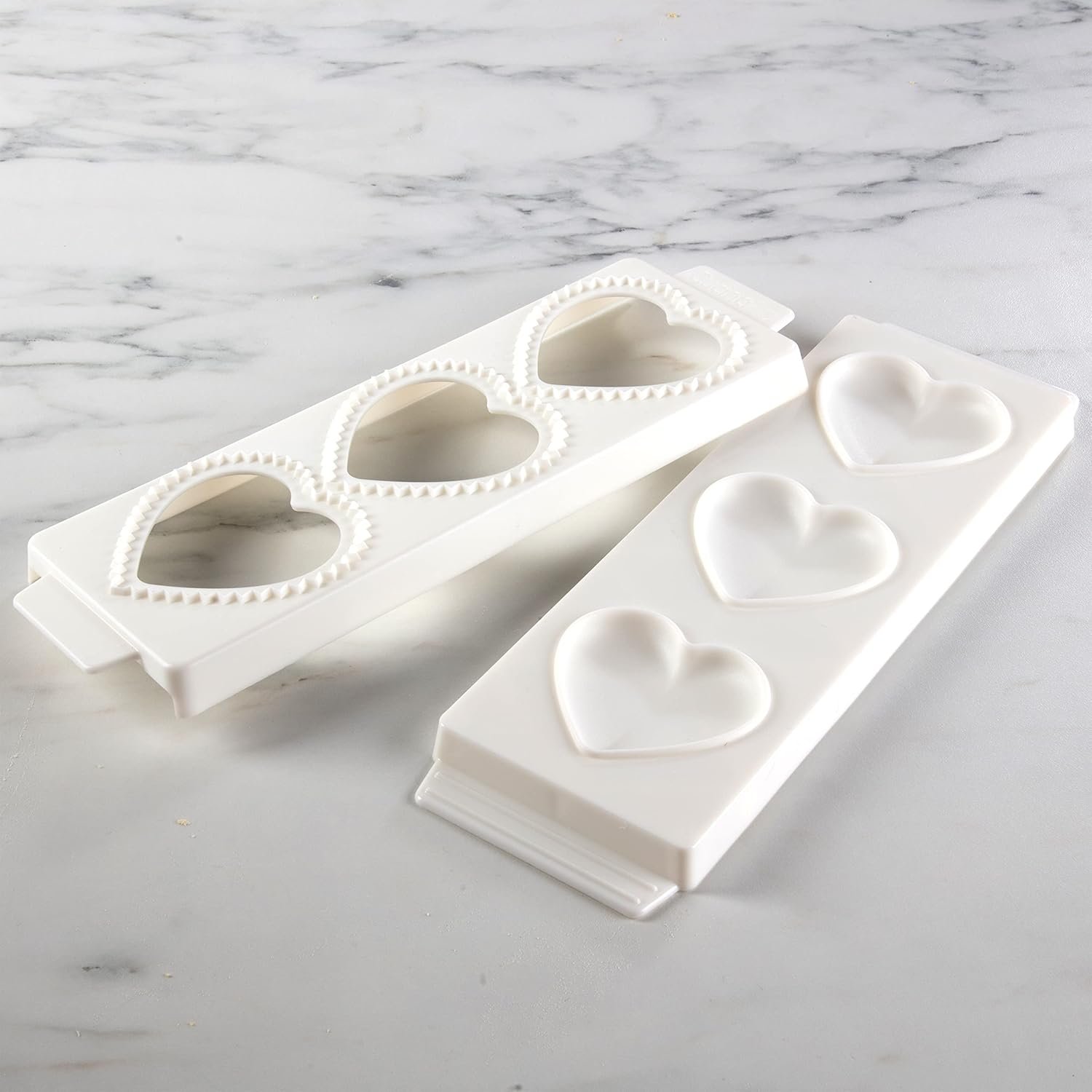 Jumbo 3" Heart Ravioli Molds 2 PK- Homemade Filled Pasta Maker- 2 pc Tray & Press makes 3 Large XL Italian Raviolis, Easy to Use Clean- Add Love to Italian Dinner- Cute Housewarming Gift, Date Night - Image 7