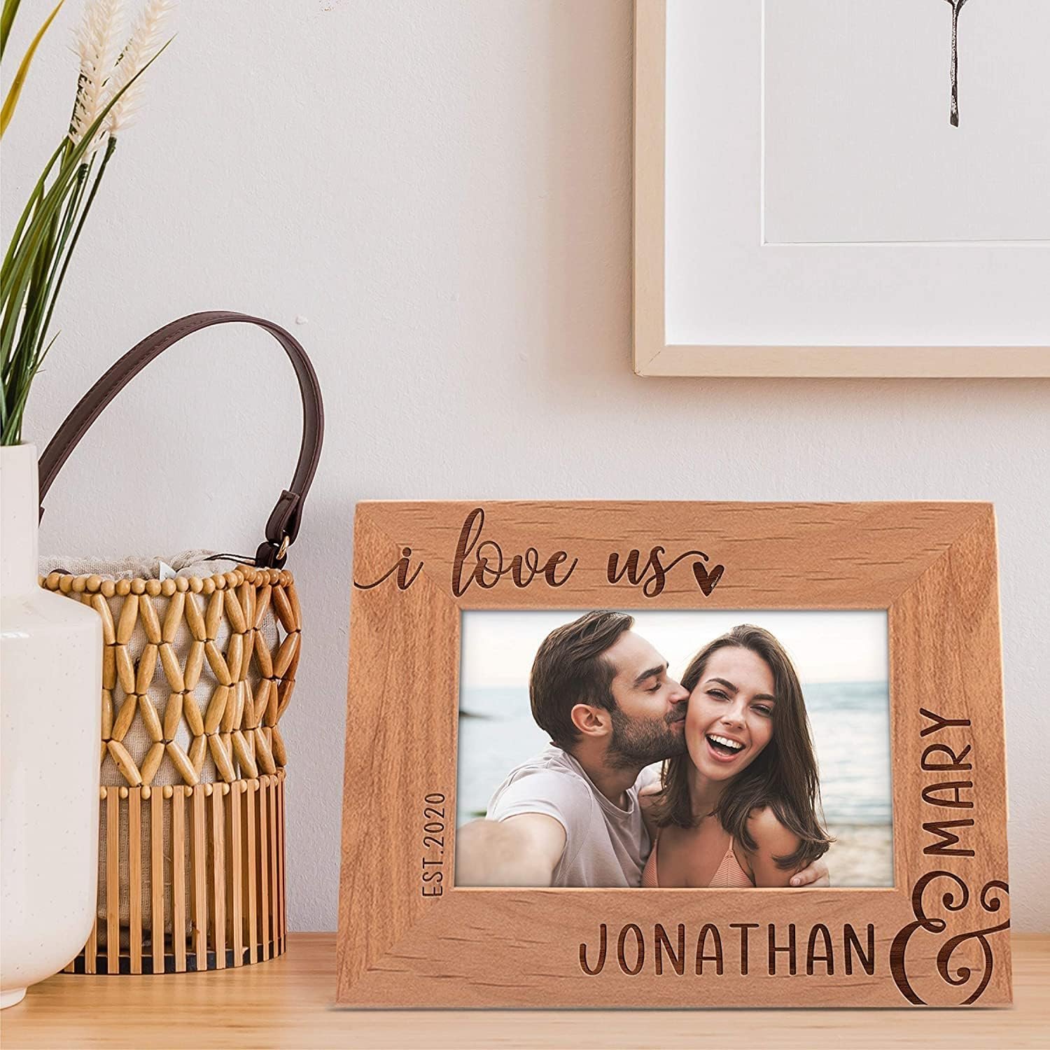 I Love Us, Personalized Love Picture Frames for Couples w/Names, Valentines Day Gifts - 4x6 - Custom Love Photo Frame - Portaretratos Amor - Image 7