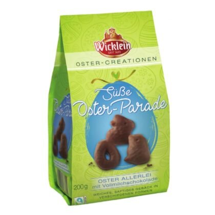 Wicklein Easter Allerlei Cookie Bag, Milk Chocolate Shapes, German Oster Holiday Gift, 7.05oz
