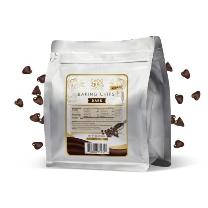 ChocZero Dark Chocolate Chips, Sugar Free, Vegan, Keto & Low Carb, Gluten Free, No Sugar Alcohols, 20 oz Bag for Baking & Desserts