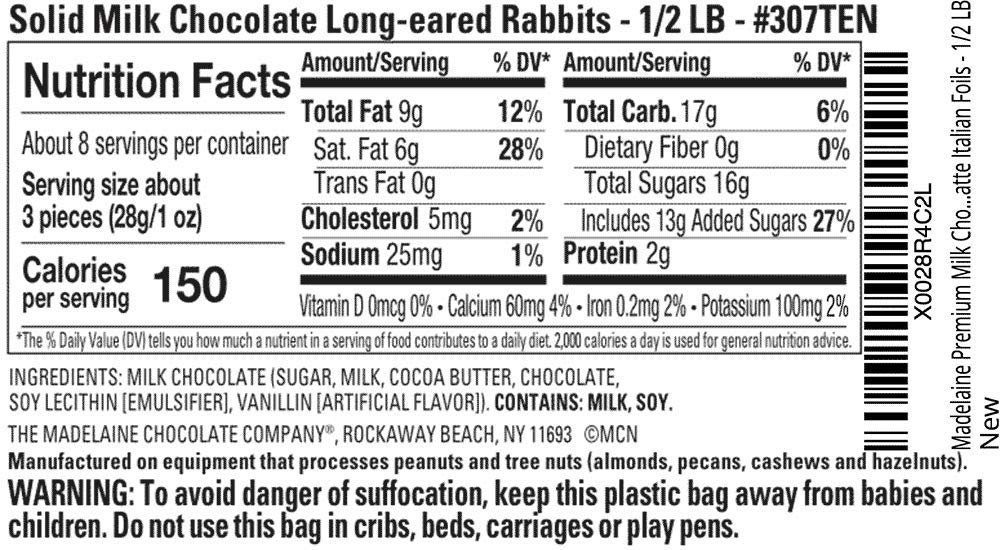 Madelaine Easter Candy 26 Premium Milk Long-eared Chocolate Bunny Wrapped In 6 Different Color Foils - 1/2 LB Easter Basket Essentials - Image 2