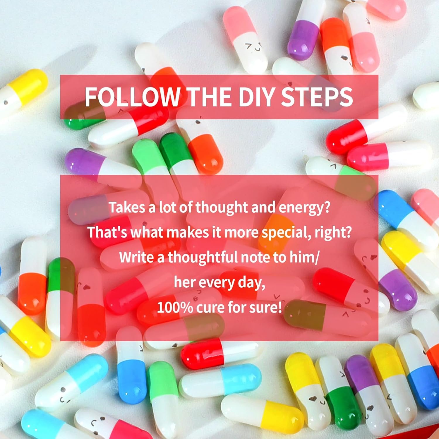 Boyfriend Girlfriend Birthday Gifts - 90 Cute Love Notes Capsule letter Message in a Bottle Romantic Way to Express Your Love for Him Her Anniversary Present for Men Women (Mixed Color) - Image 6