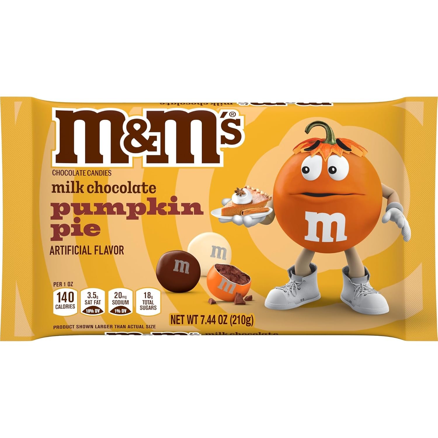 M&M's Milk Chocolate Pumpkin Pie Candy, 7.44 oz Bag