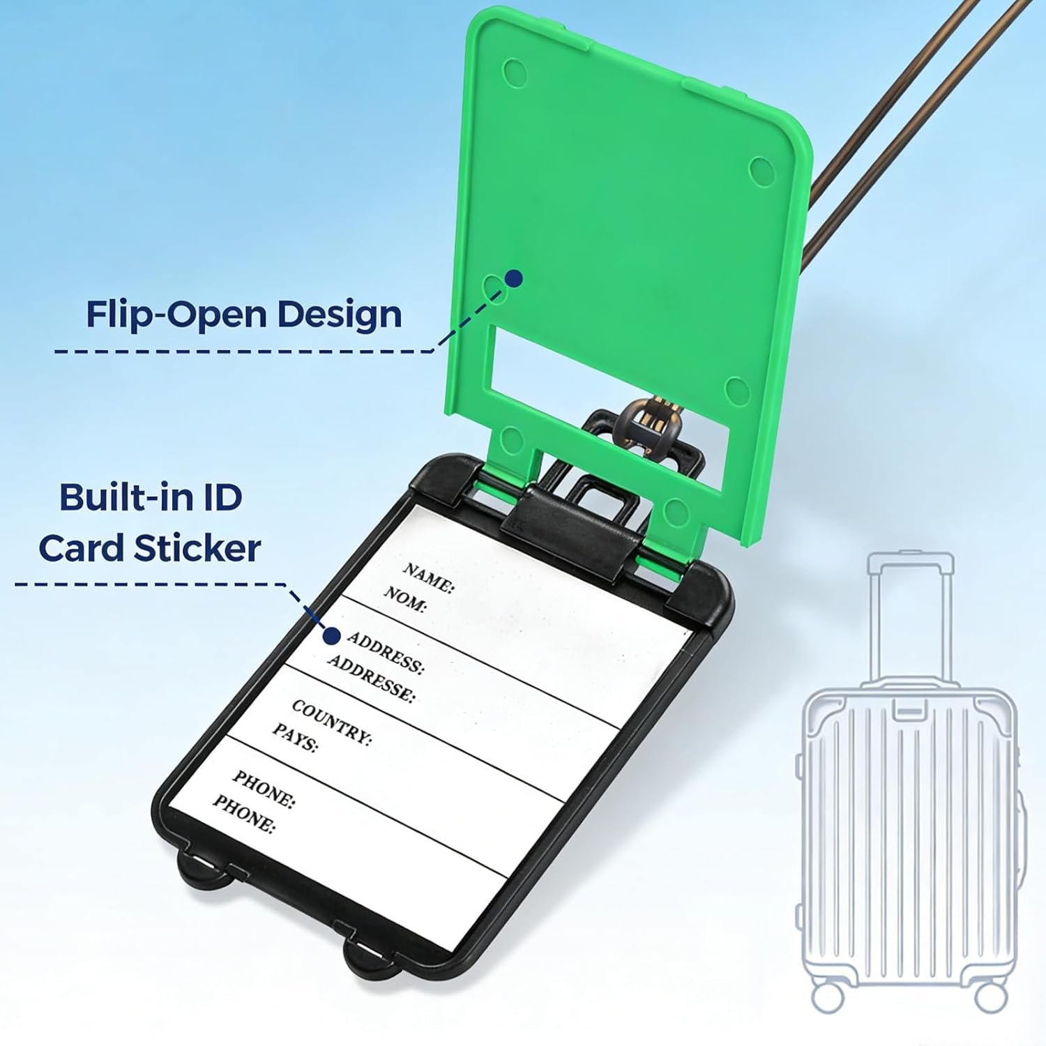 Custom Luggage Tags Bulk, Personalized Suitcase Labels with Your Logo or Text, Durable Plastic ID Tags, Ideal for Company Travel & Events - Image 5