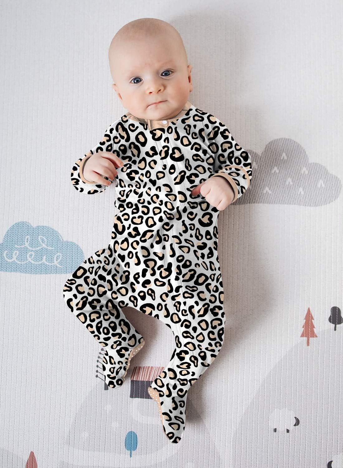 UNIFACO Baby Girls Boys Footed Pajamas One-Piece Sleeper Snug Fit Sleep and Play Zip Front Footie Romper 0-12 Month - Image 6