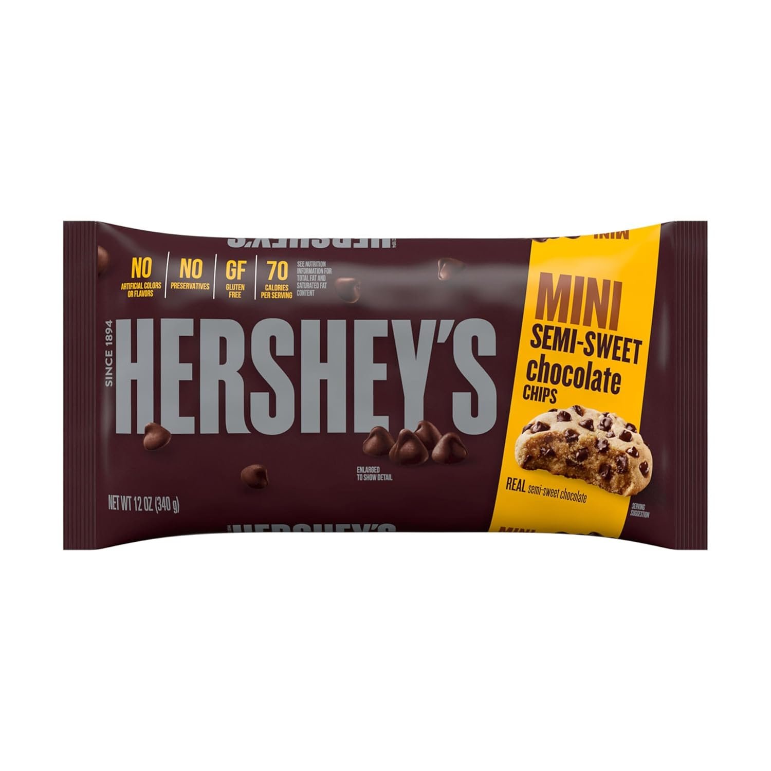 HERSHEY'S Mini Semi-Sweet Chocolate Baking Chips Bag, 12 oz - Image 3