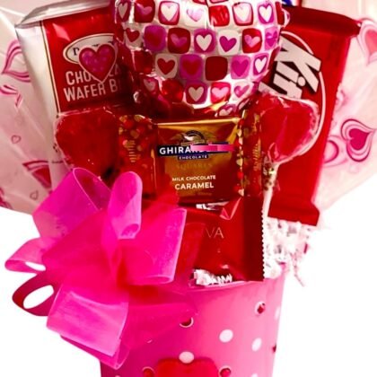 Sweetheart Chocolate Bouquet |Valentines Day Gift Chocolate Basket |Any Occasions -Valentines Day -Birthdays -Anniversary -Mothers Day.