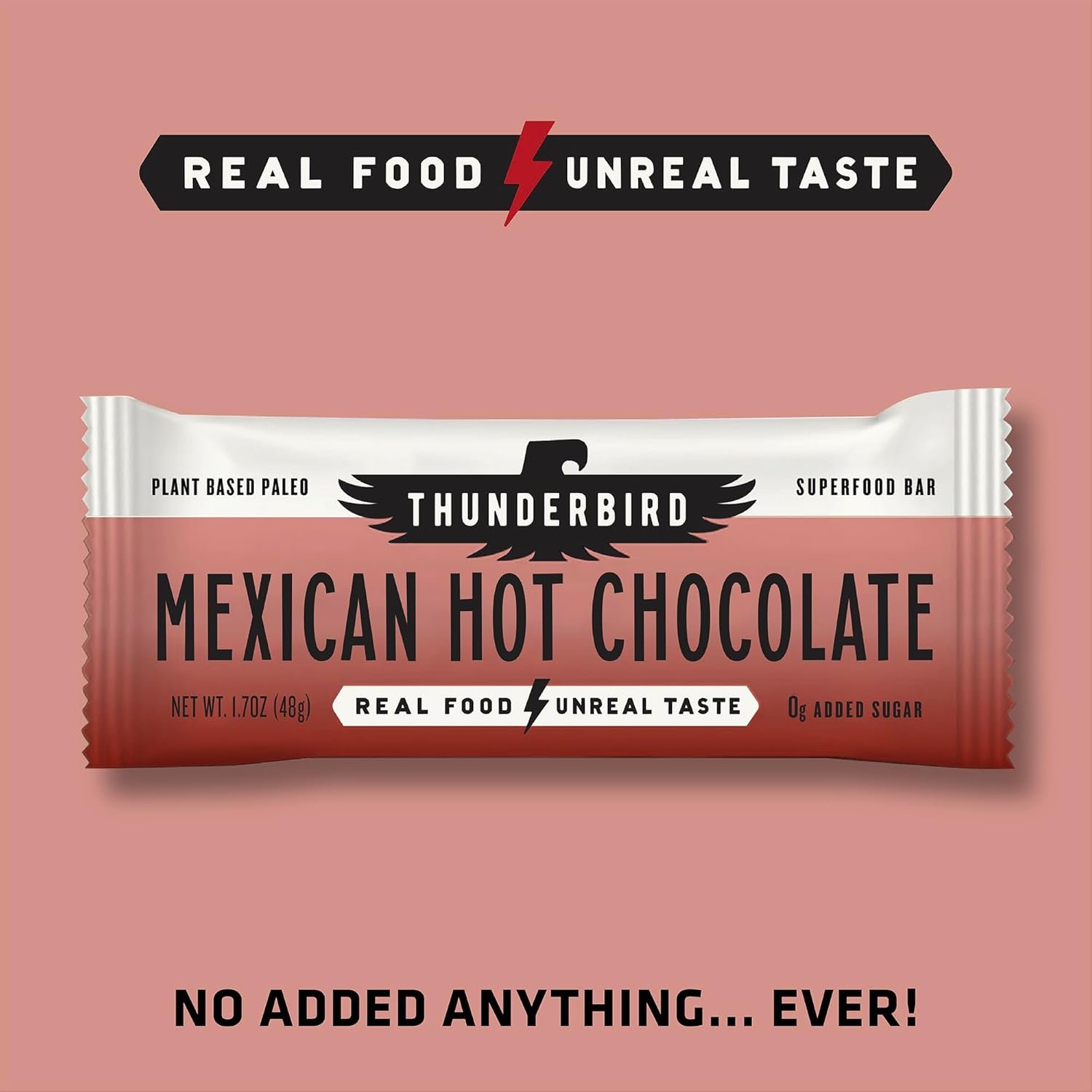 Thunderbird Bars Energy Snack, Gluten-Free with Protein, Healthy Real Food, Vegan Paleo Non-GMO, No Added Sugar, Mexican Hot Chocolate Flavor (12 Count, 1.7 oz. Bars) - Image 4