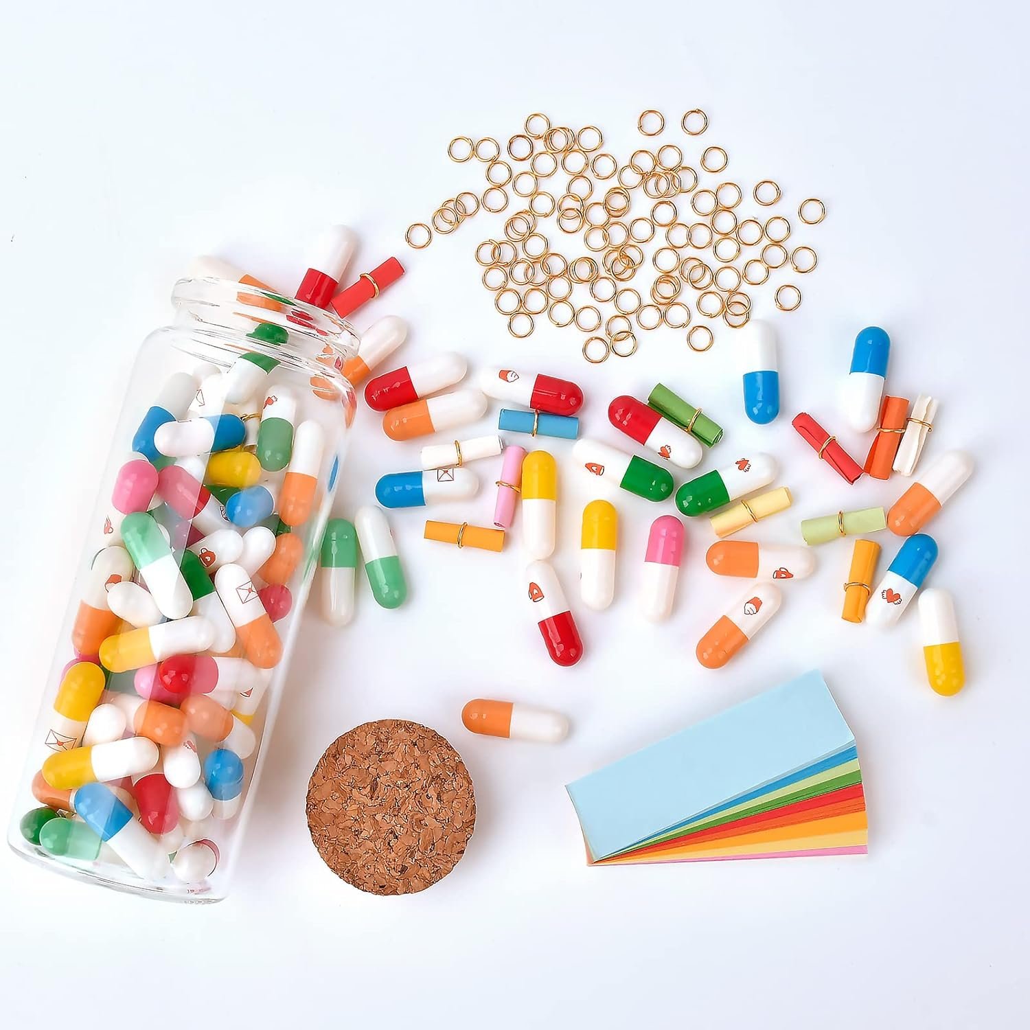 Valentines Day Gifts for Him Her Boyfriend Girlfriend - Capsule DIY Message in a Bottle 100 PCS Love Letter Anniversary Birthday Couples Gifts for Women Men - Image 4