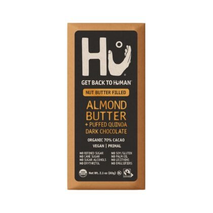 Hu Almond Butter + Puffed Quinoa Dark Chocolate Bar, 2.1 Ounce Bar, 1 Count