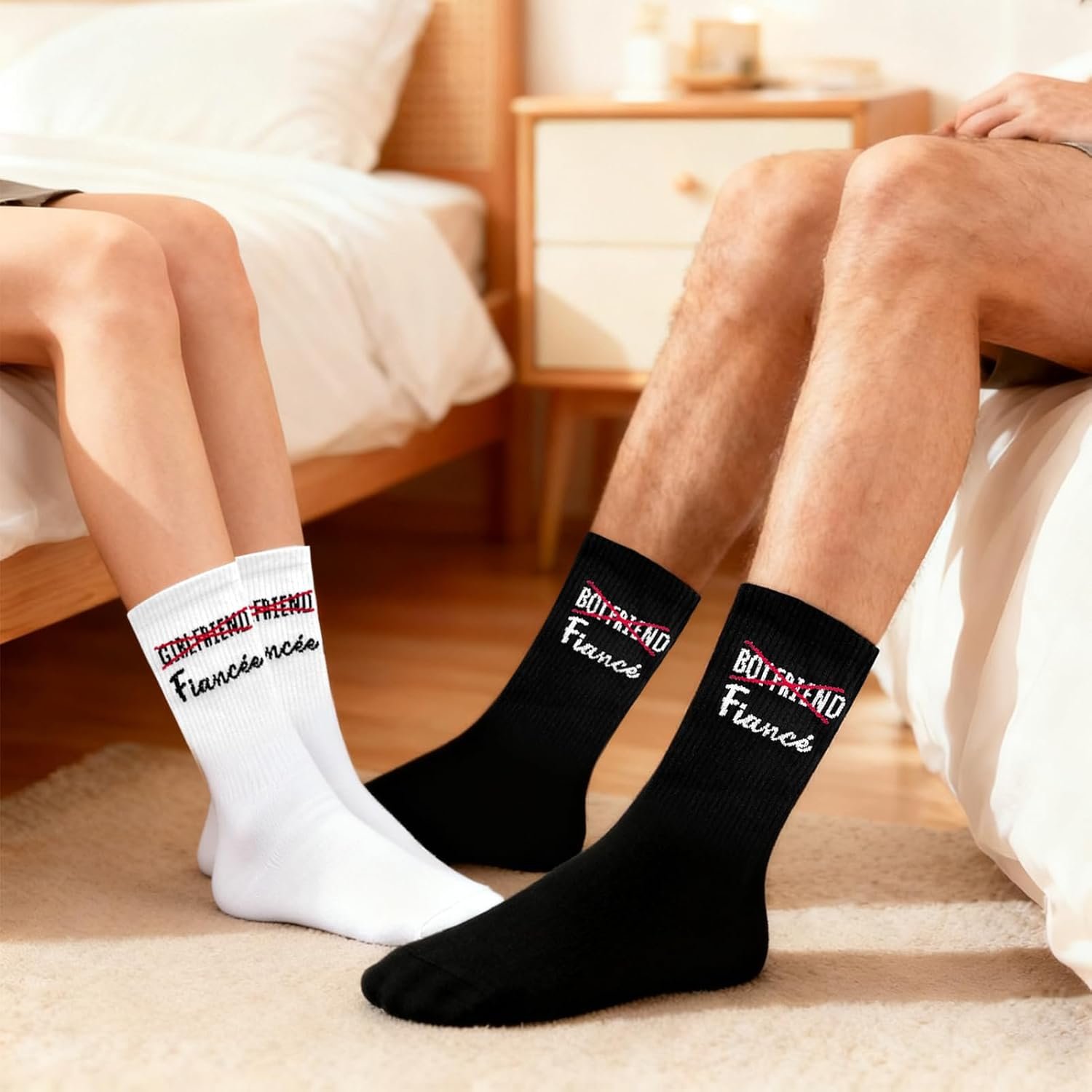 Couples Socks Set Newlyweds Gift – Hubby and Wifey Wedding Socks for Bride & Groom, Engagement Gift - Image 2