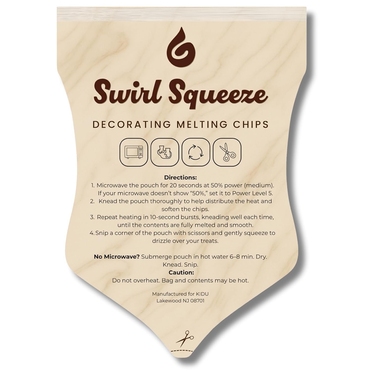 Pre-Filled Microwaveable Chocolate Decorating Bag – Ready-to-Melt Drizzle for Cookies, Cakes & Treats – No Mess, No Bowls, No Piping Bags – White Melting Chips, 6 oz - Image 4