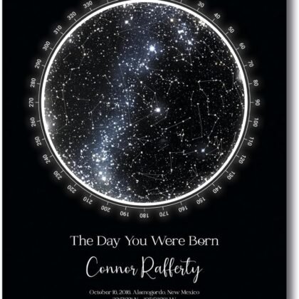 Custom Star Map Personalized Print Constellation Chart Night sky Poster Gift Wedding Anniversary Canvas 14st