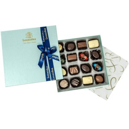 Leonidas Belgian Chocolate Assorted Gift Box – 16 pcs. (approx. 0.6 lbs.) – Belgium Assorted Chocolate Square Box Gourmet Gift