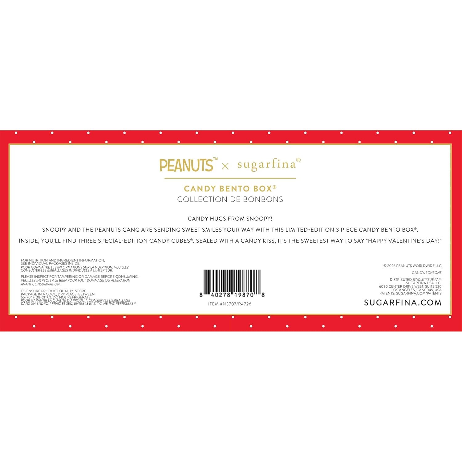 Peanuts x Sugarfina Love Mail 3 Piece Candy Bento Box | Peanuts Valentine's Day - Image 8