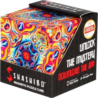 Shashibo Shape Shifting Box - STEM Fidget Toy with Ultra Strong Magnets - Sensory Puzzle Cube Transforms Into 100+ Shapes, Easter Basket Stuffers Gift for Kids, Teens, and Adults (Spaced Out)