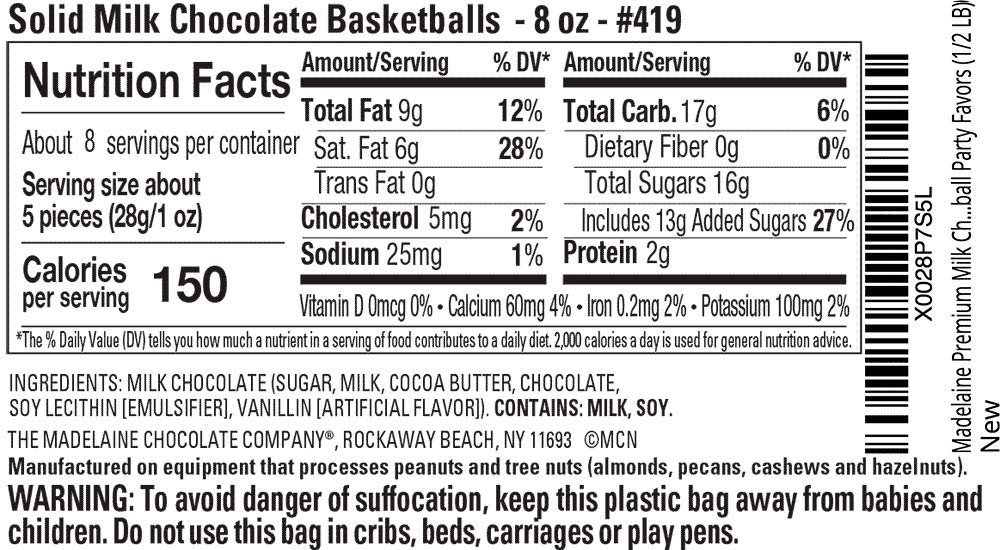 Madelaine Basketball Party Favors - 40 Individually Wrapped Milk Chocolate Basketball Candy - Basketball Team Gifts & Decorations (1/2 LB) - Image 2