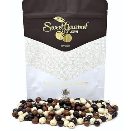 SweetGourmet Chocolate Covered Espresso Beans Blend | White Milk Dark Chocolate | 2 Pounds