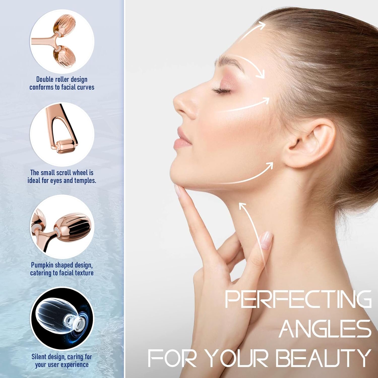 Yeamon Gua Sha Facial Tools and Face Roller Set, Facial Massage Tool for Women’s Skincare Routine,Cooling Stainless Steel Face Sculpting Eyes Roller Guasha for Daily Use or Self-Care Gift for Women - Image 3