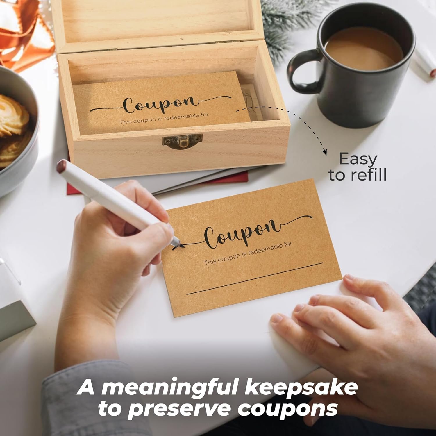 50 Blank Coupon Cards Box - Love Coupon For Him, Blank Coupon Book For Husband From Wife, Valentines Day Gifts For Him Her, Personalized Voucher Custom Gifts For Boyfriend Birthday - Image 6