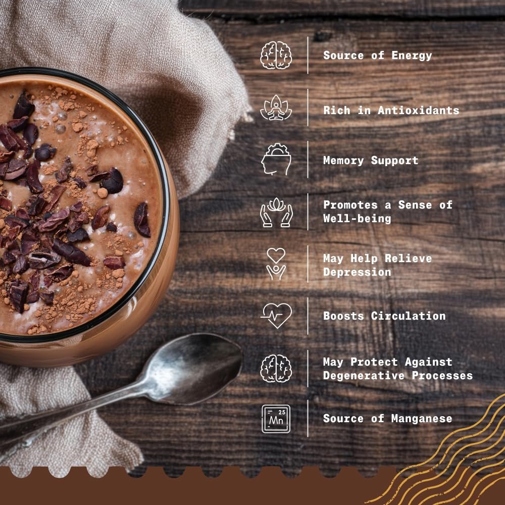 NaturaleBio Cacao Nibs Organic 1 lb. Unsweetened, Non-Alkalized and Pure. Sugar-Free Dark Chocolate Chips Substitute. Non-GMO, Gluten Free, Tested for Heavy Metals. From Raw Cacao Beans - Image 4