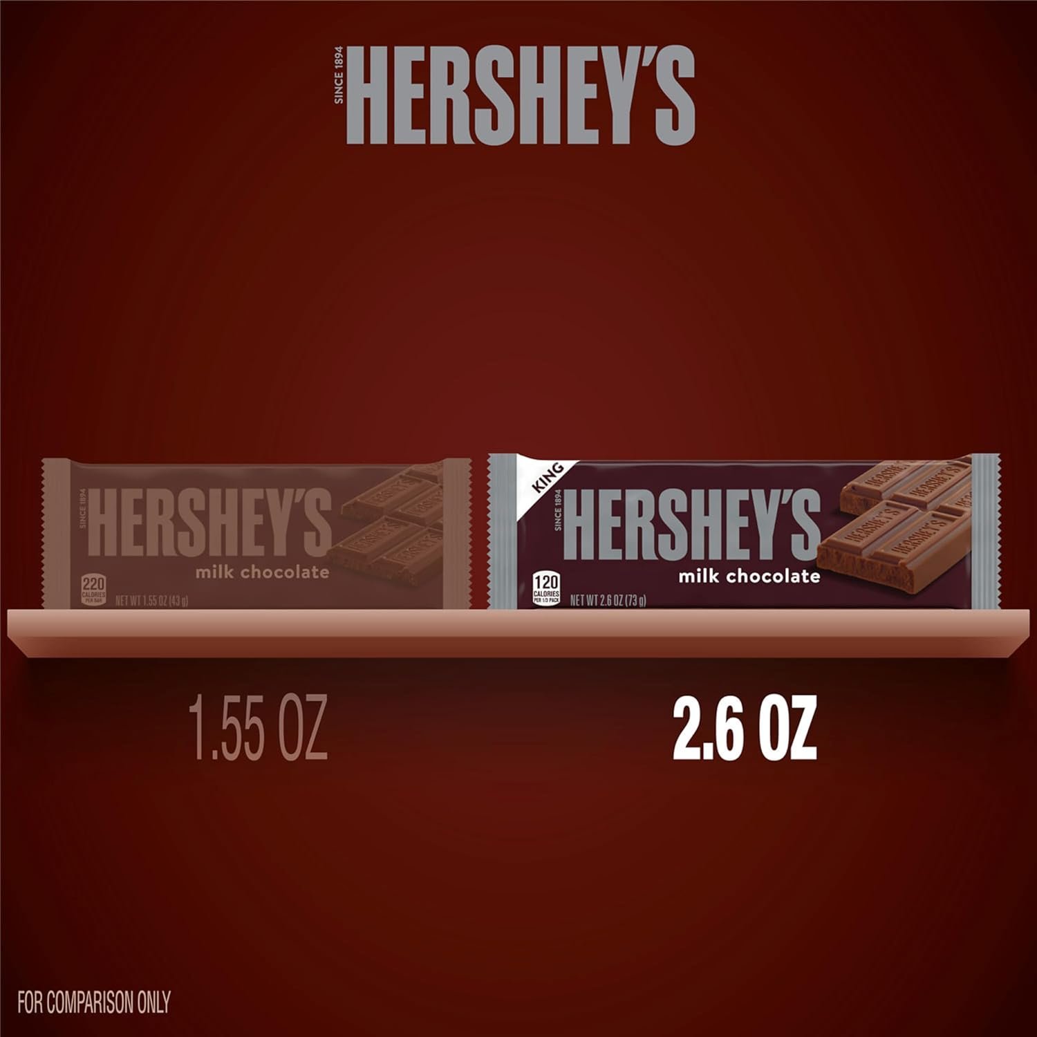 HERSHEY'S Milk Chocolate King Size, Candy Bars, 2.6 oz (18 Count) - Image 4
