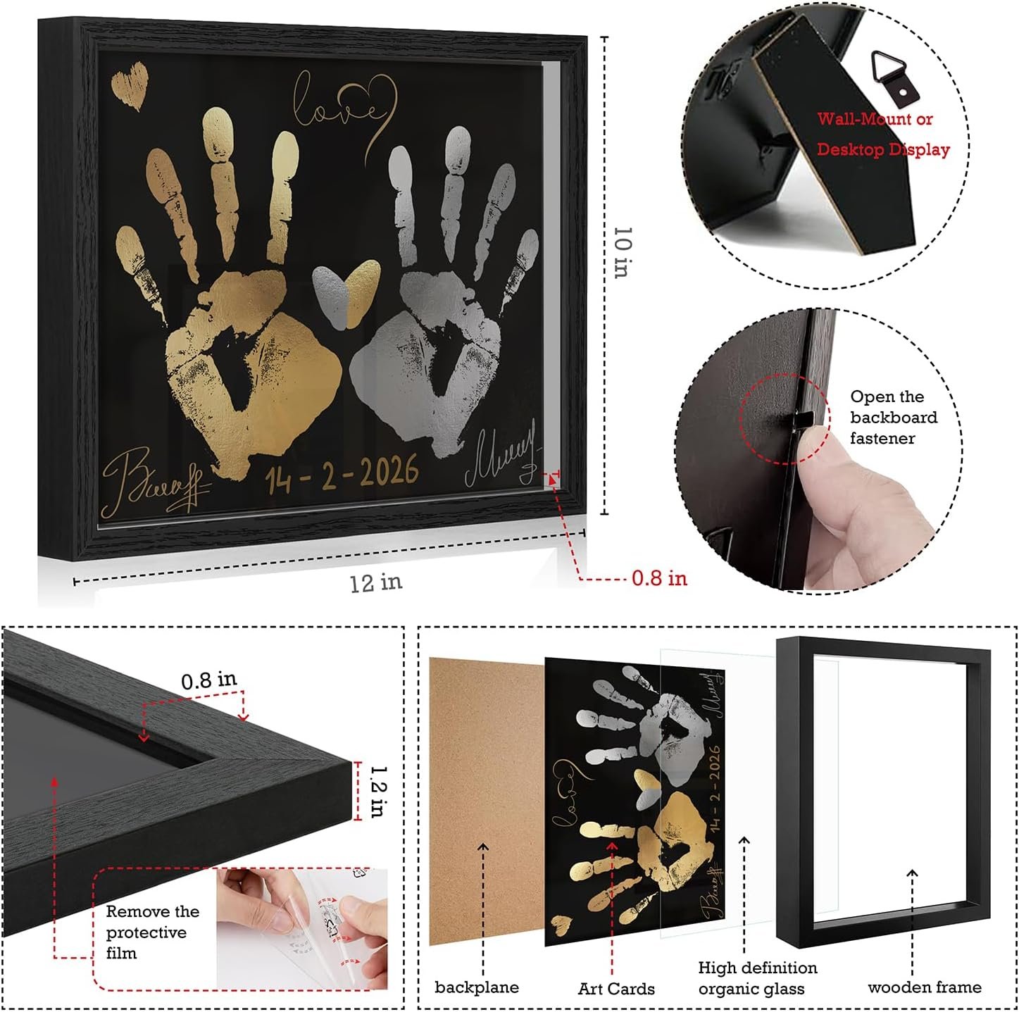 QUANWAISJ Couples Painting for Date Night,Date Night Activities,Hand Mold Kit, Paint and Sip for Adults, DIY Paint Party Favors(10"x12") - Image 4