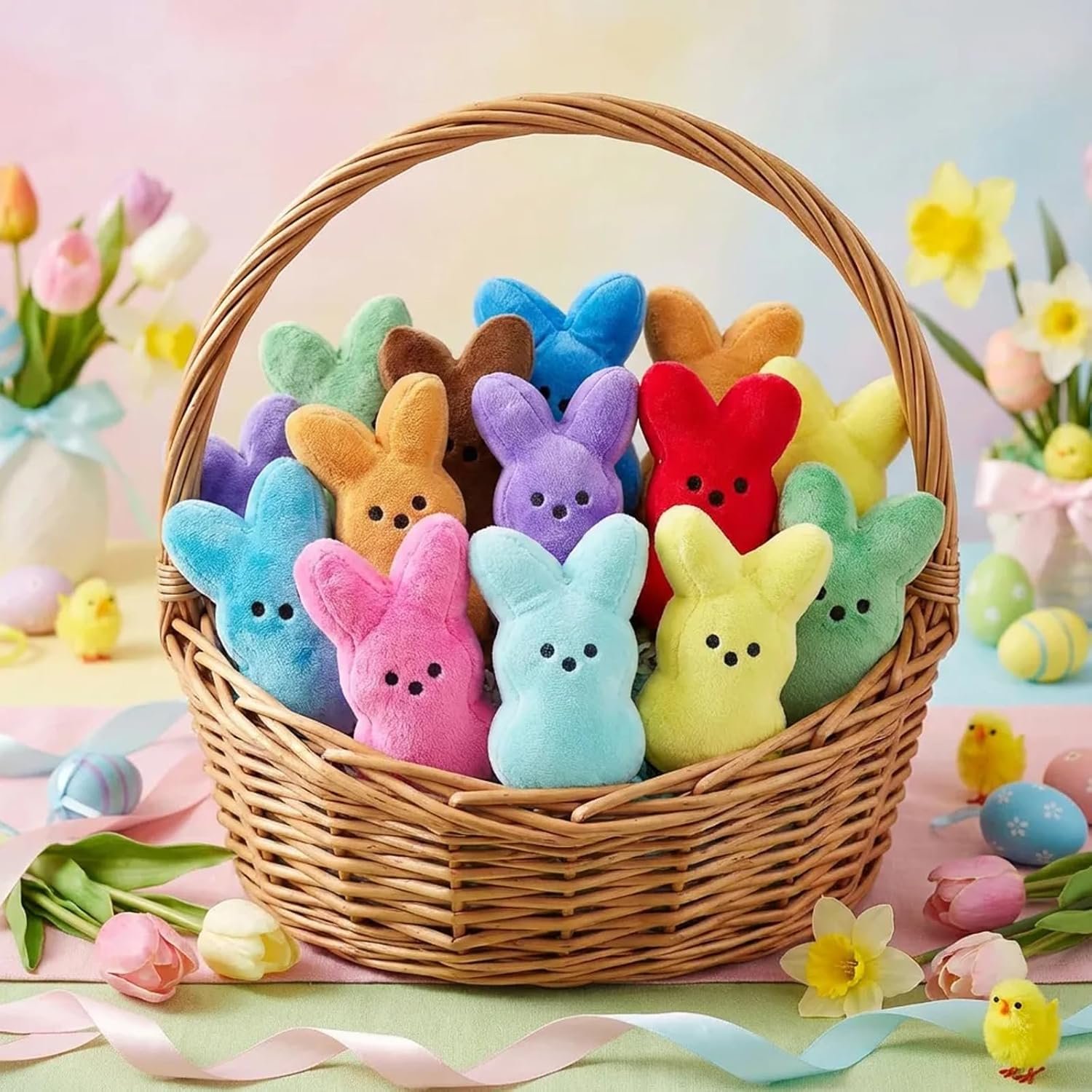 16PCS Easter Stuffed Bunny Plush Toys,Easter Basket Stuffers Egg Fillers,Easter Bunny Bulk Stuffed Animals Plushie for Kids Boys Girls Party Favors Gifts - Image 2
