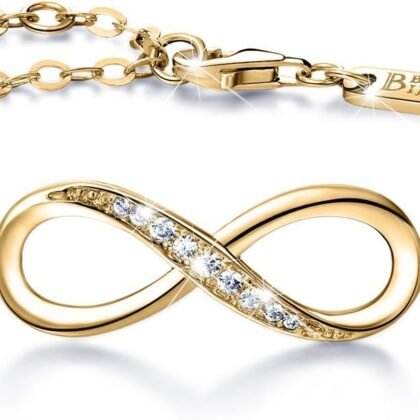 Billie Bijoux Womens 925 Sterling Silver Bracelets Infinity Endless Love Symbol Charm Adjustable Bracelet Gifts for Wife Women