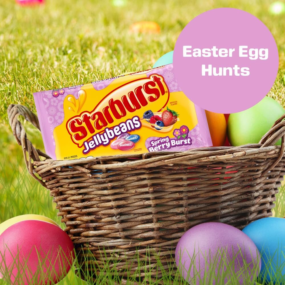 STARBURST Berry Burst Jellybean Easter Candy, Jelly Beans for Filling Eggs, Easter Basket Stuffers, 14 Ounce Bag - Image 6