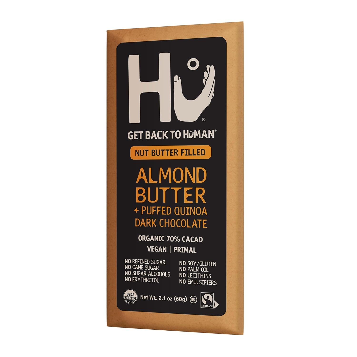 Hu Almond Butter + Puffed Quinoa Dark Chocolate Bar, 2.1 Ounce Bar, 1 Count - Image 10