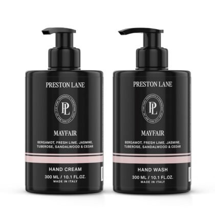 Preston Lane Hand Soap & Lotion Set, Mayfair Scent – Hydrating Hand Wash and Moisturizing Hand Cream Duo | Clean Ingredients, Vegan & Cruelty Free Bathroom and Kitchen Essentials Gift Set