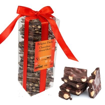 Belgian Gourmet Dark Chocolate Bark with Salted Almonds - Gift Box