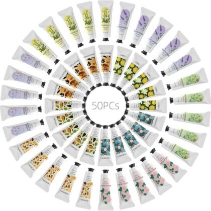 BODY & EARTH 50 Pack Lotion Bulk Hand Lotion Mini Lotion Bulk Set Small Gifts for Women Hand Lotion Travel Size Mother's Day Gifts Bridesmaid Gifts