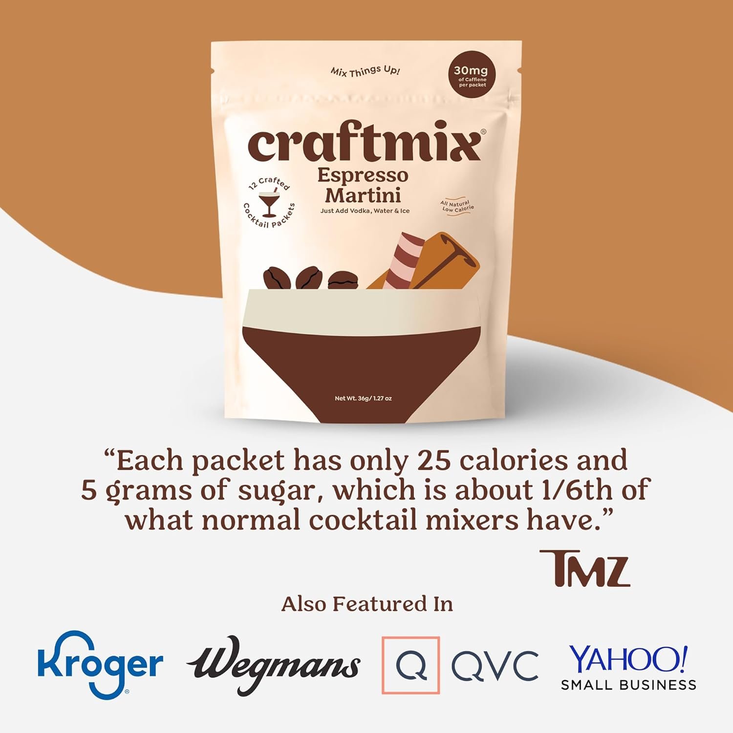 Craftmix Espresso Martini Cocktail & Mocktail Drink Mixer, Skinny Mixes - Water Flavoring Packets - Made With Real Coffee Beans - Vegan, Low-Carb, Low-Sugar, Non-GMO, Dairy Free, Gluten Free, 12 Pack - Image 8