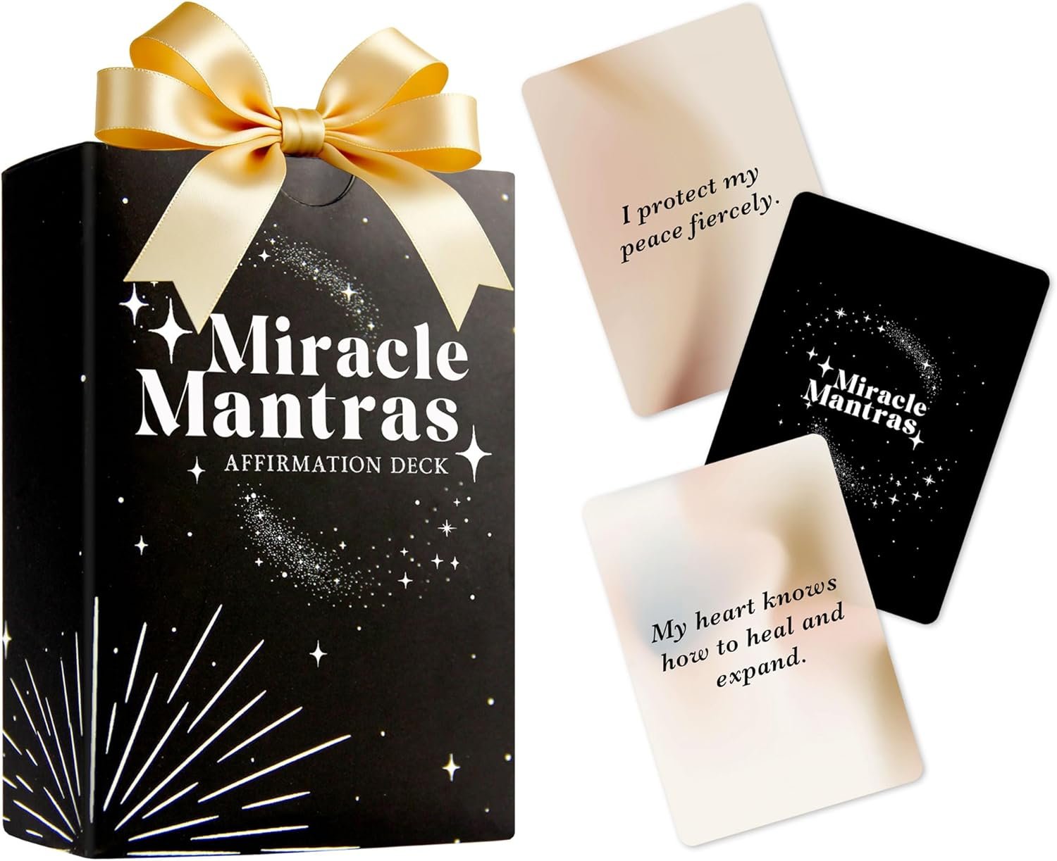 Miracle Mantras Affirmation Deck, Mindfulness Affirmation Cards for Women & Men, 62 Daily Positive Motivation Self-Love Cards, Easter Basket Stuffer Gift for Friend, Sister, Coworker