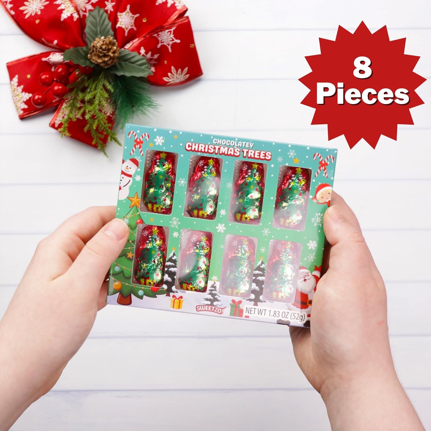 Mini Chocolatey Christmas Trees, Individually Foil Wrapped Candies, Festive Stocking Stuffer Gifts, 8 Pieces Inside, 1.83 Ounces - Image 5