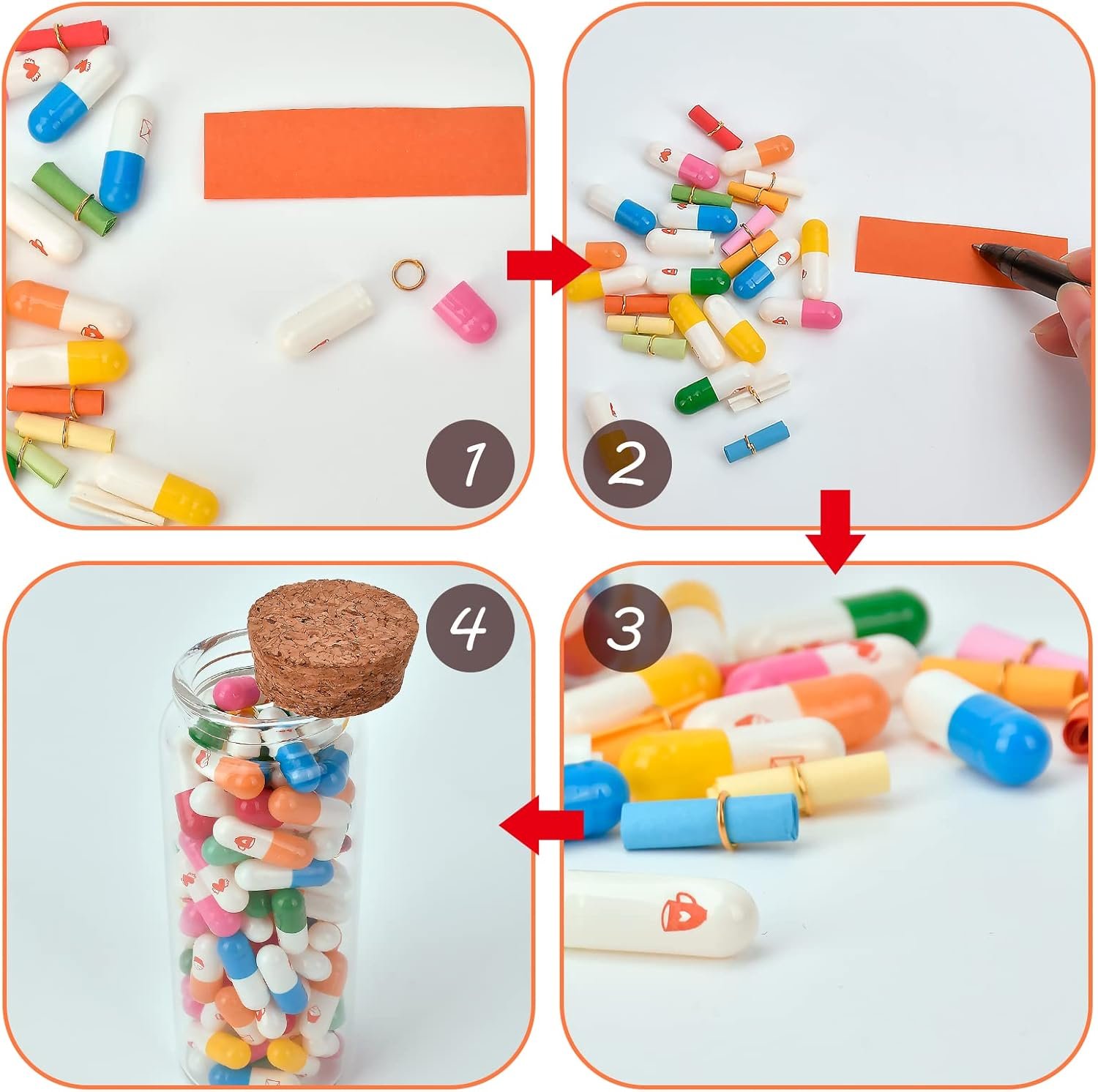 Valentines Day Gifts for Him Her Boyfriend Girlfriend - Capsule DIY Message in a Bottle 100 PCS Love Letter Anniversary Birthday Couples Gifts for Women Men - Image 3