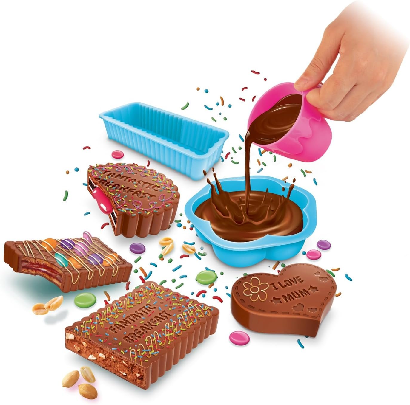 Zap Chef Chocograms | Create & Customise Your Own Chocolate Bars | Fun Chocolate Maker Kit for Kids | Includes Moulds, Message Boards, & More - Image 3