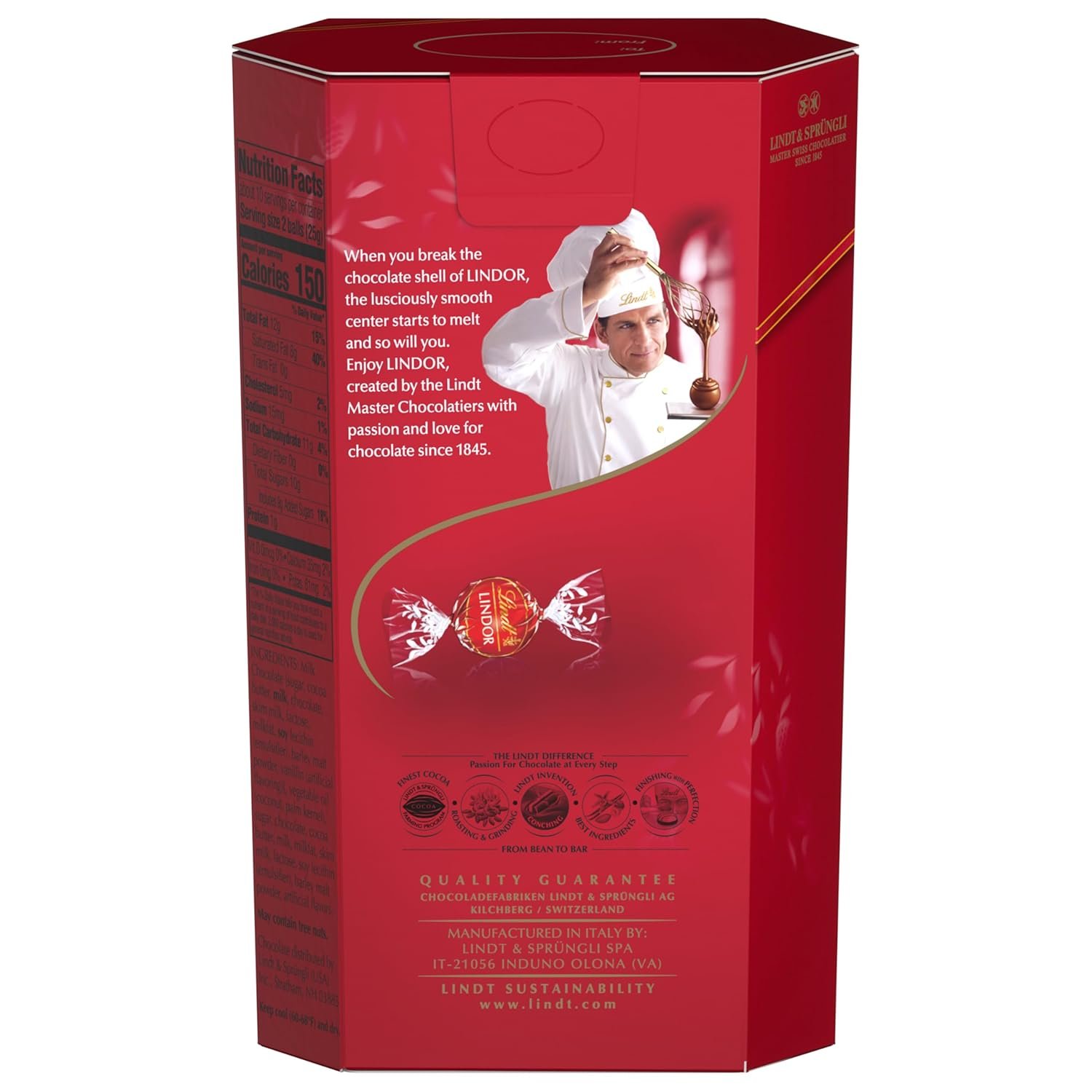 Lindt LINDOR Milk Chocolate Candy Truffles Gift Box, 8.4 oz. - Image 7