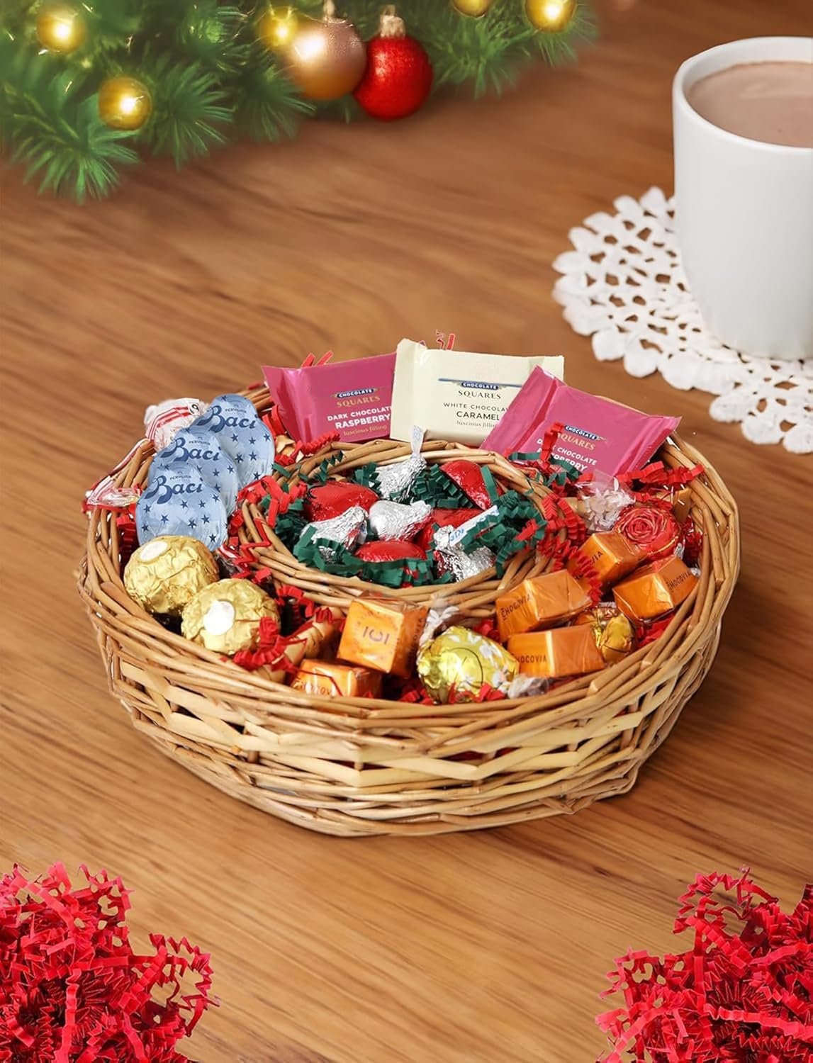 Christmas Chocolate Gift Tray, Premium Mixed Truffles, European Chocolate, High End Hot Cocoa (Peppermint) Sweet Gift for Everyone! - Image 5