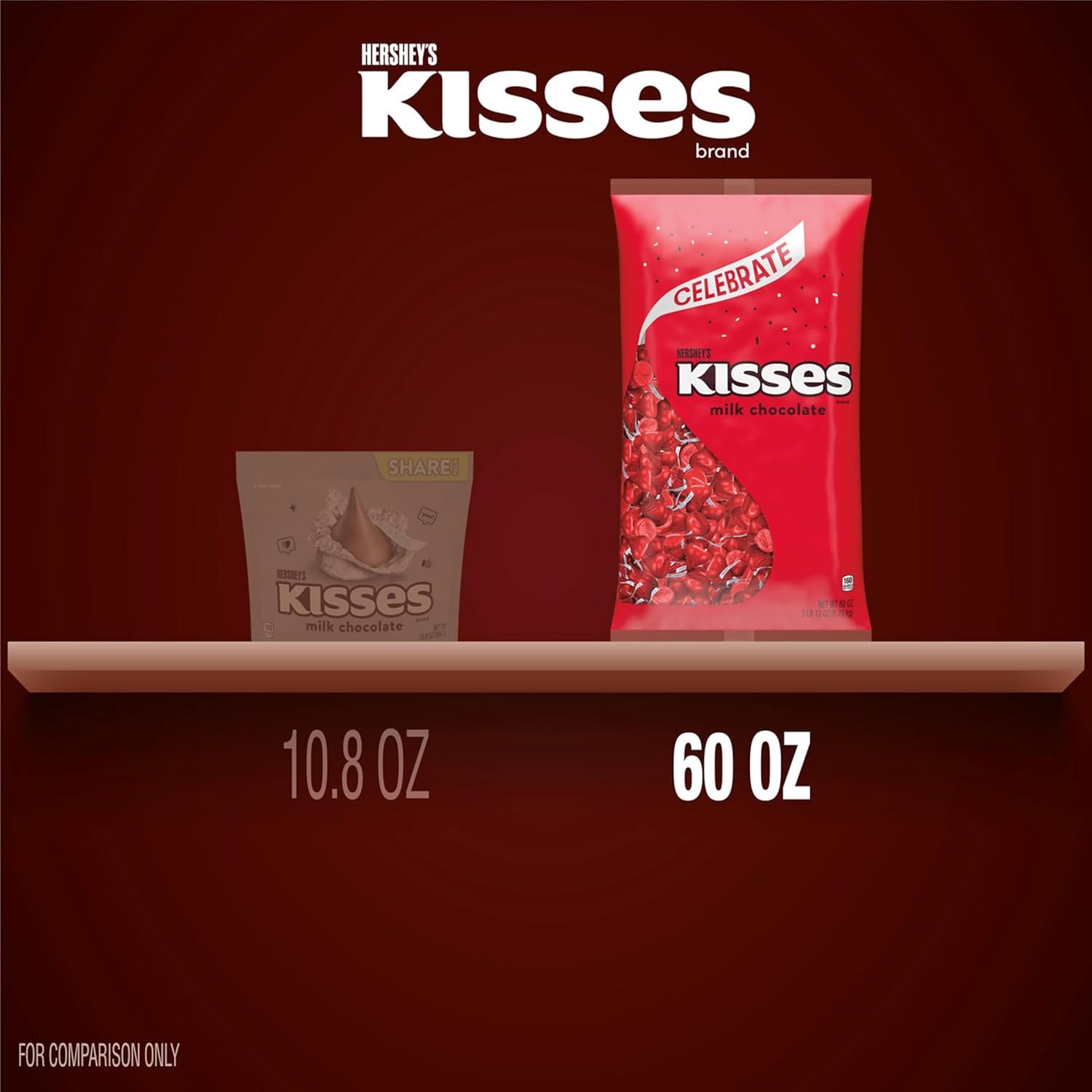 HERSHEY'S KISSES Milk Chocolate Candy Bulk Bag, Great Holiday Candy and Stocking Stuffers, 60 oz - Image 7