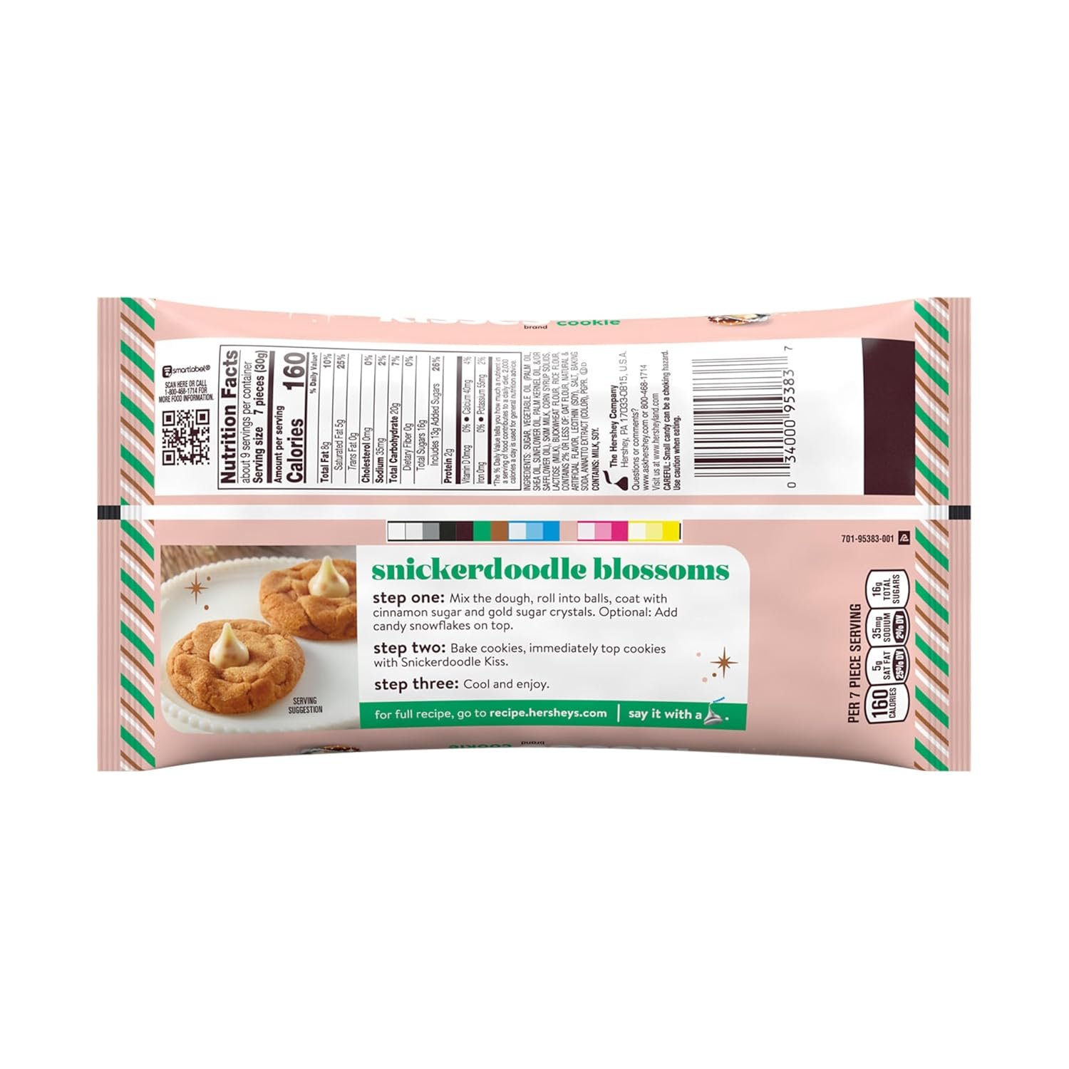 HERSHEY'S KISSES Snickerdoodle Cookie Flavored, Christmas Candy Bag, 9 oz - Image 2