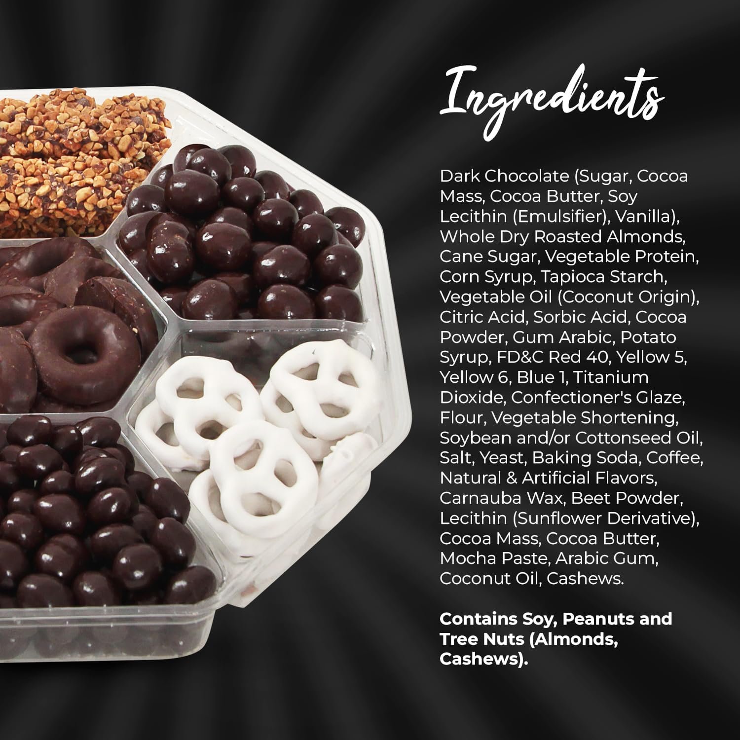 SizGit Mishloach Manot Chocolate Gift Box, 28oz Chocolate Gift Basket of 7 Sectional Platter, Ideal Food Gifts for Women on Mother’s Day, Easter, Thanksgiving, Anniversaries, Weddings or Any Occasion - Image 4