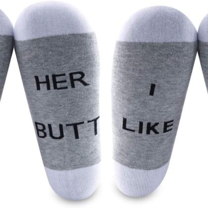 MBMSO Couples Matching Socks I Like His Beard I Like Her Butt Funny Couples Gifts